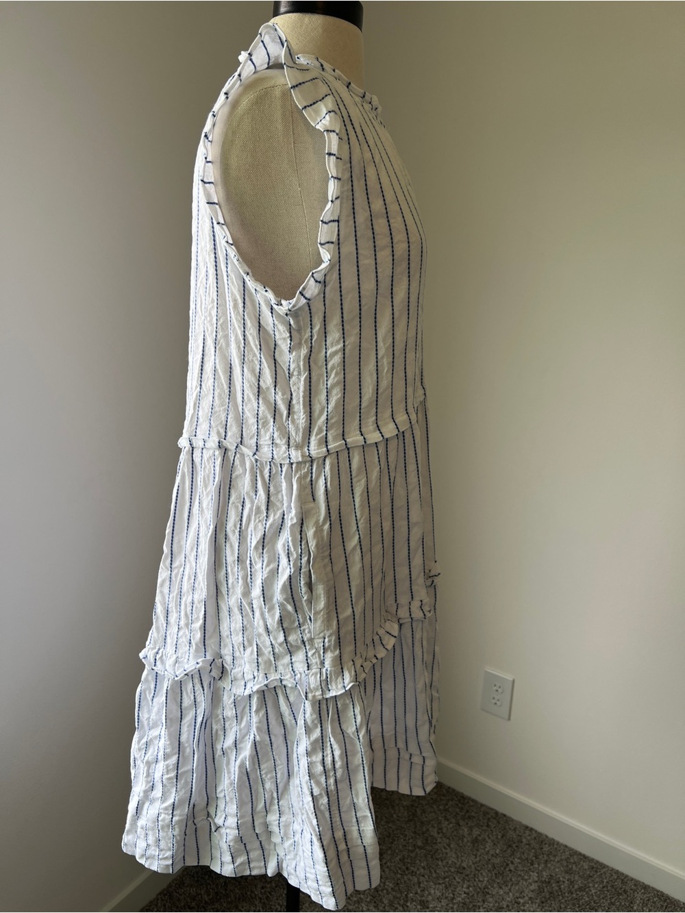 ME+EM Women's Striped Swing Tiered Mini Dress Size 12 - Picture 10 of 12